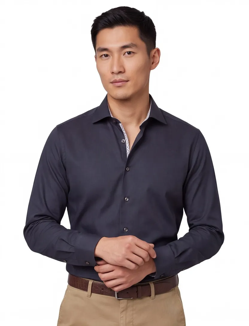 Strijkvrij Ledub overhemd Modern Fit strijkvrij