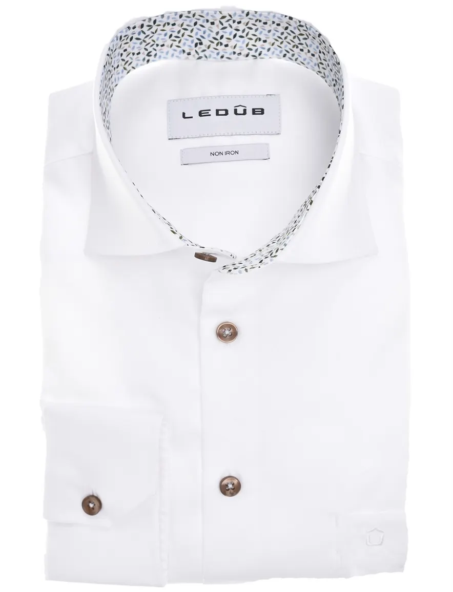 business overhemd wit Ledub Modern Fit New