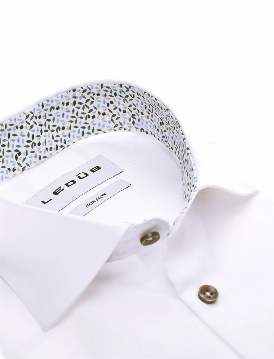 Ledub Modern Fit New overhemd wit normale fit