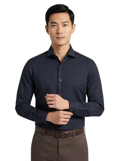 Ledub business overhemd Ledub Modern Fit New donkerblauw