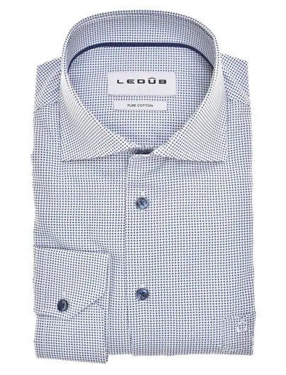 Ledub Ledub Modern Fit New overhemd mouwlengte 7 blauw