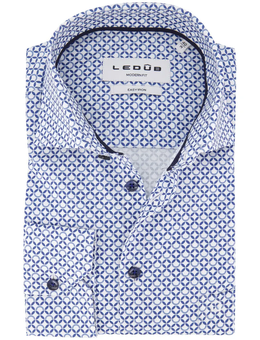 Ledub modern fit easy iron blauw