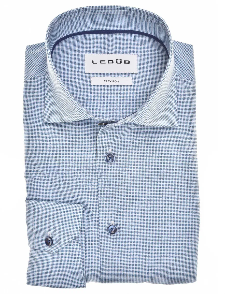 Ledub overhemd blauw geprint