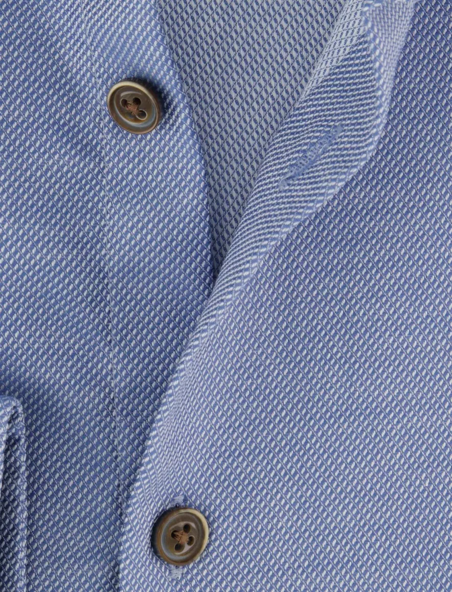 Ledub modern fit overhemd non iron blauw effen