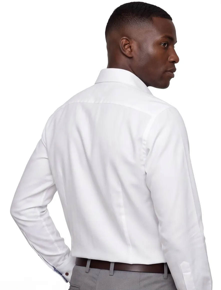 Ledub Overhemd Modern fit wit strijkvrij