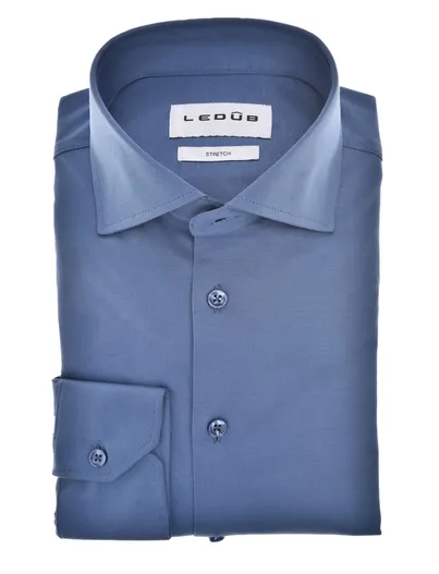 Ledub Ledub Modern Fit New overhemd mouwlengte 7 blauw
