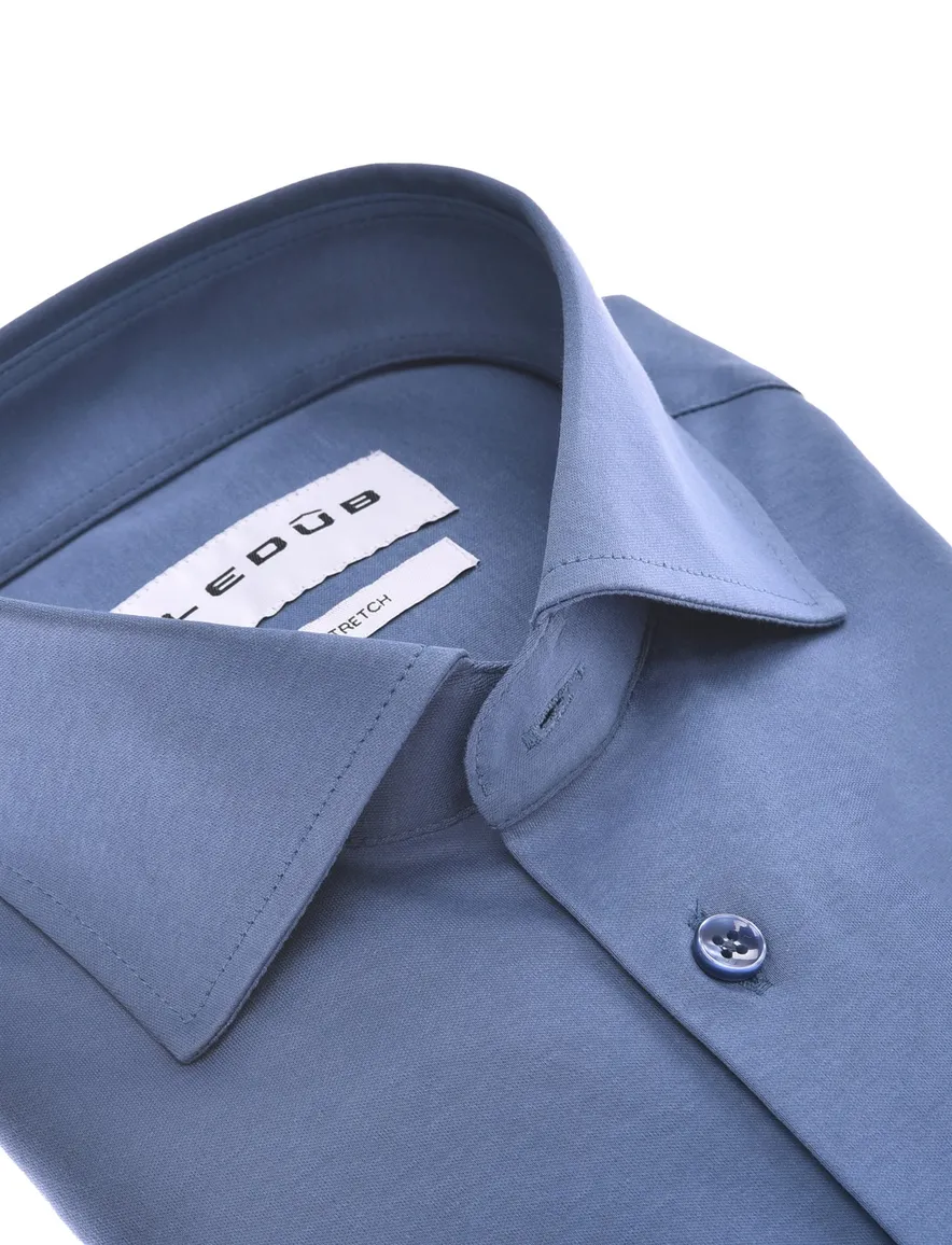overhemd mouwlengte 7 blauw Ledub Modern Fit New