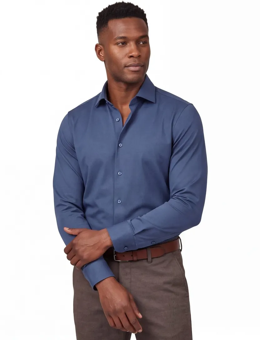 overhemd mouwlengte 7 Ledub Modern Fit New blauw