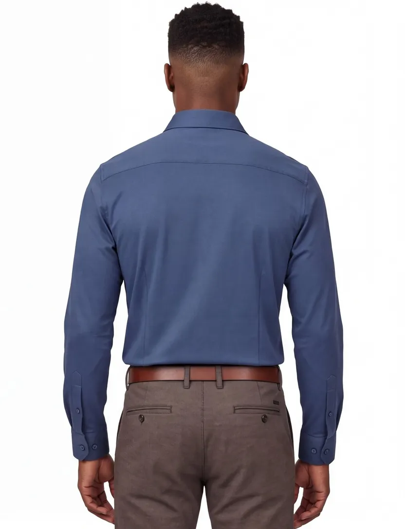 overhemd mouwlengte 7 Ledub Modern Fit New blauw