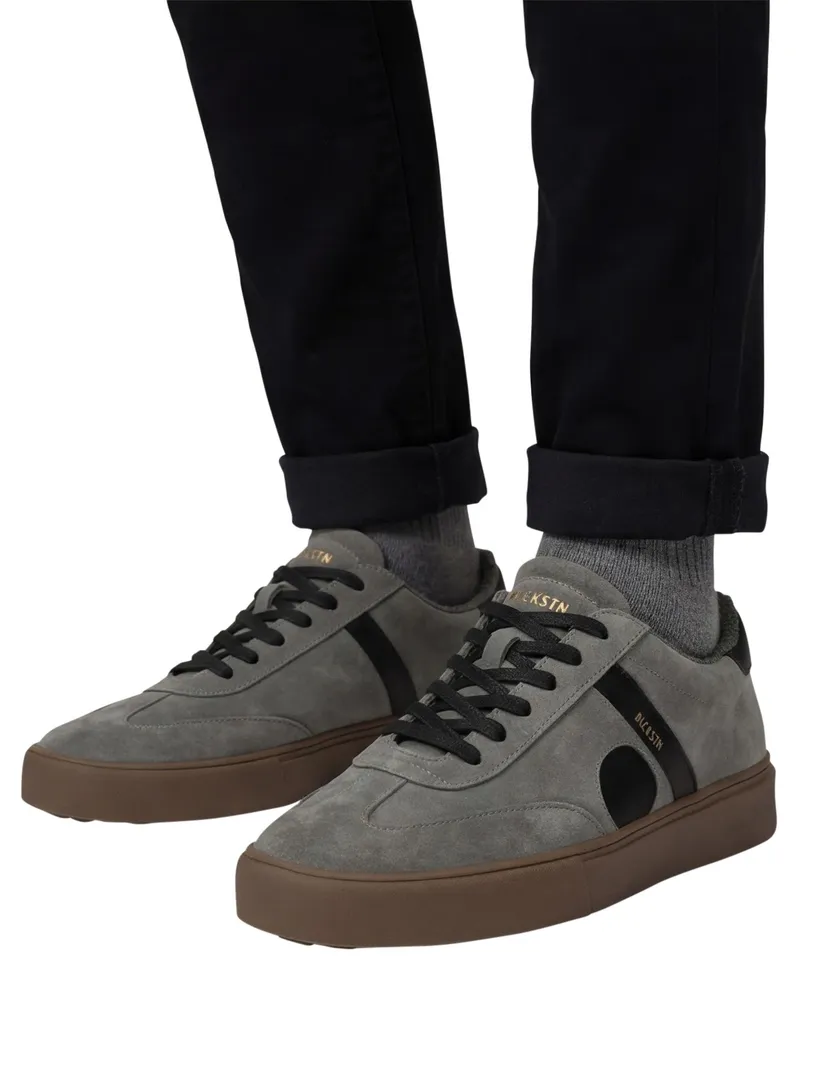 lage sneakers Blackstone grijs suede, rubber en leer
