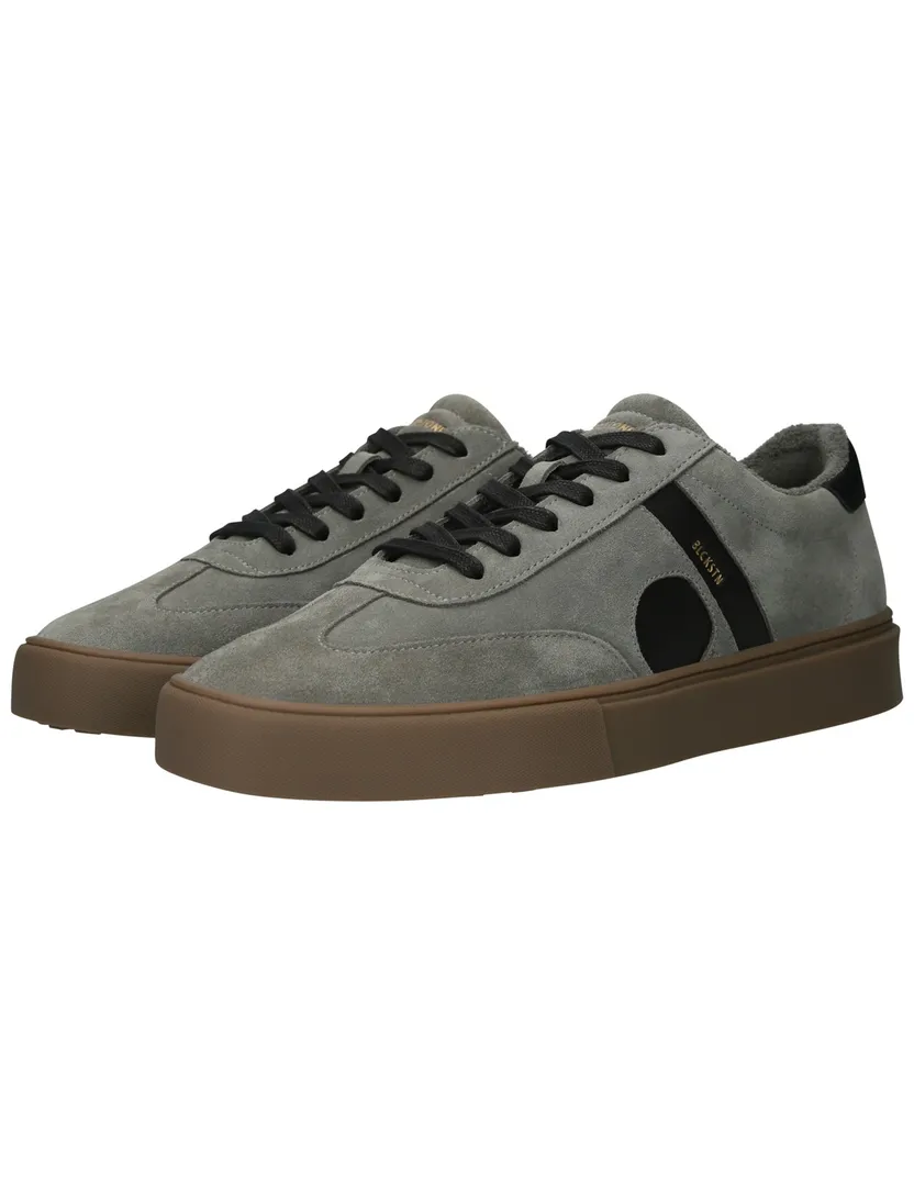 lage sneakers Blackstone grijs suede, rubber en leer