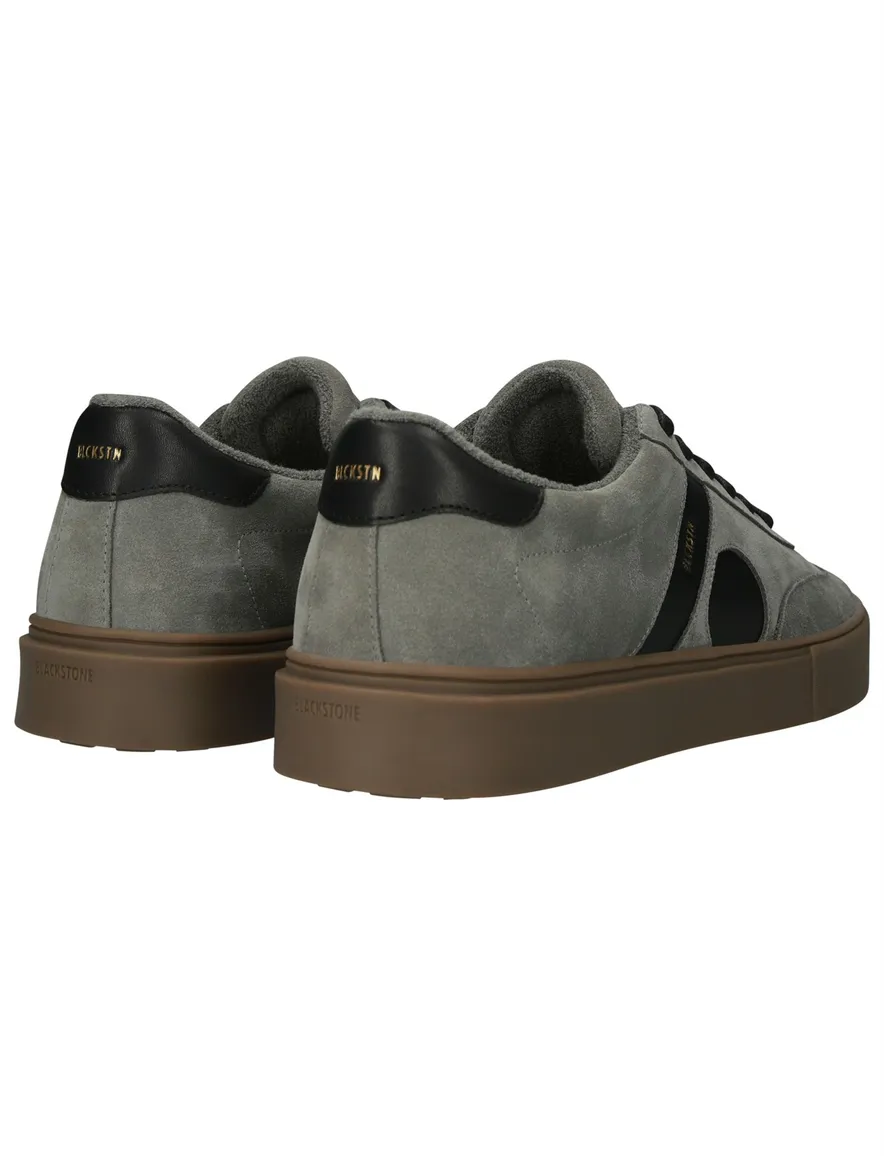 Blackstone sneakers grijs effen suede, leer en rubber