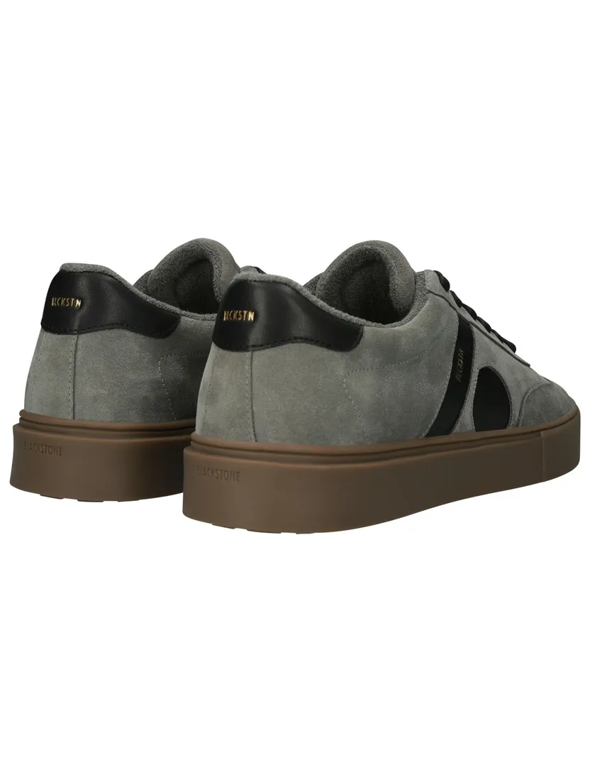 lage sneakers Blackstone grijs suede, rubber en leer