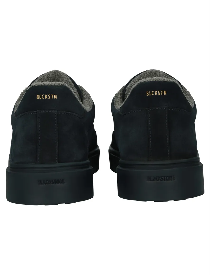Blackstone lage sneakers donkerblauw navy suede en leer