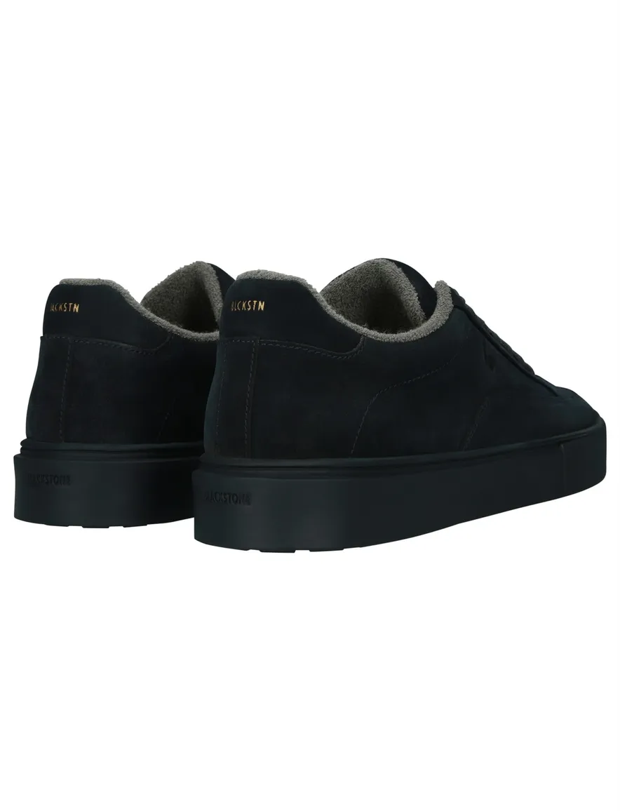 Blackstone lage sneakers donkerblauw navy suede en leer