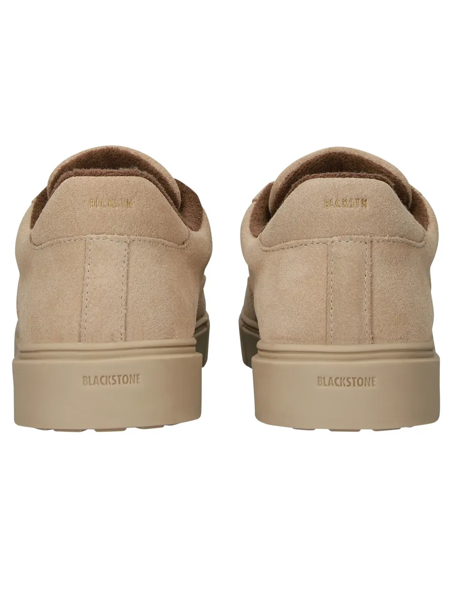 Blackstone lage sneakers beige effen rubber, leer en suede