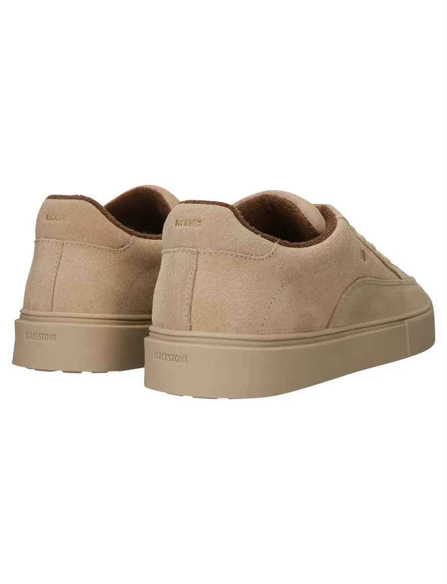 Blackstone lage sneakers beige effen rubber, leer en suede