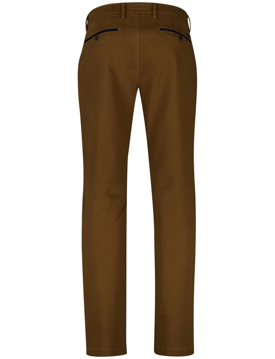 Gardeur normale fit benny pantalon bruin effen katoen