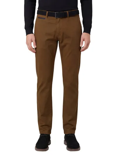 Gardeur katoenen Gardeur normale fit benny pantalon bruin effen
