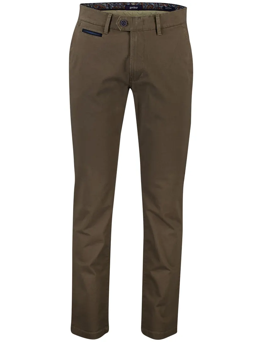Broeken Gardeur Benny bruin flatfront