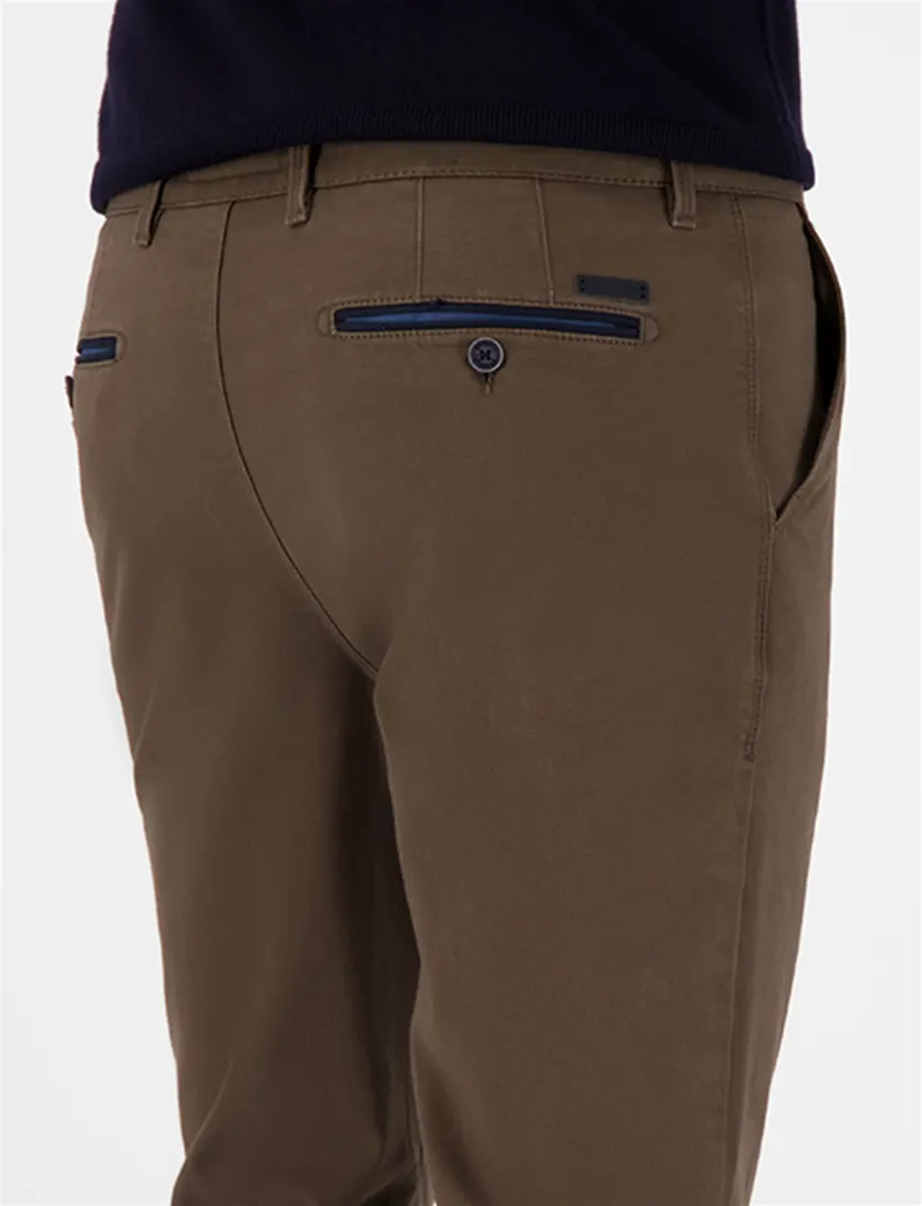 Broeken Gardeur Benny bruin flatfront