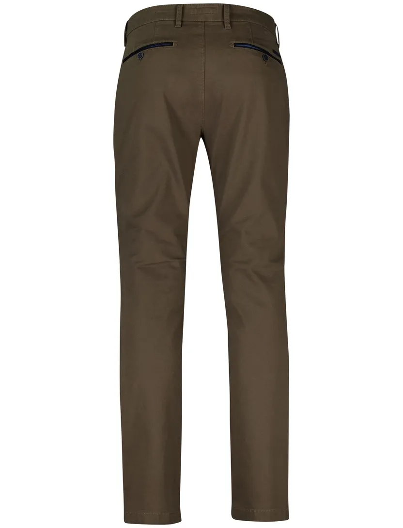 katoenen Gardeur normale fit benny pantalon donkerbruin
