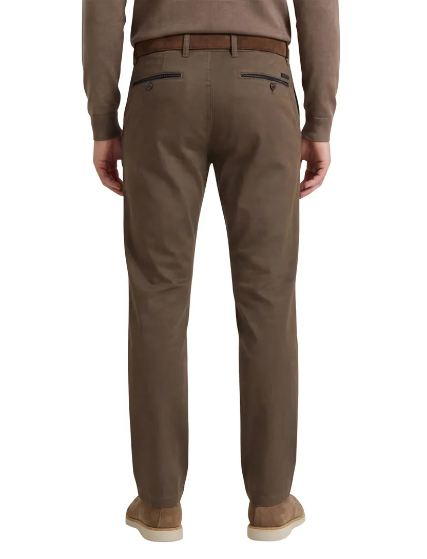 Broeken Gardeur Benny bruin flatfront