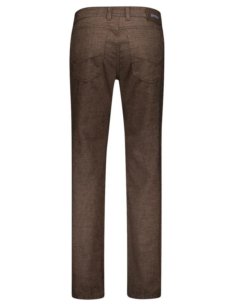 Gardeur pantalon katoen bruin effen normale fit