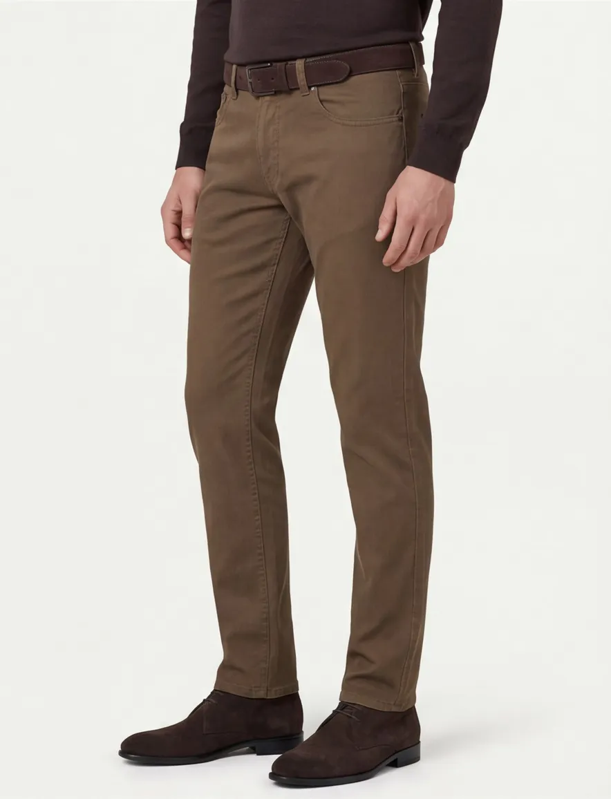 Gardeur Pantalon 5-p bruin effen
