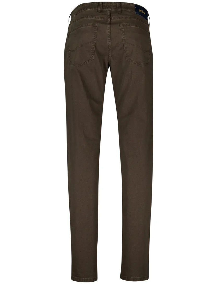 katoenen Gardeur modern fit bill pantalon bruin geprint
