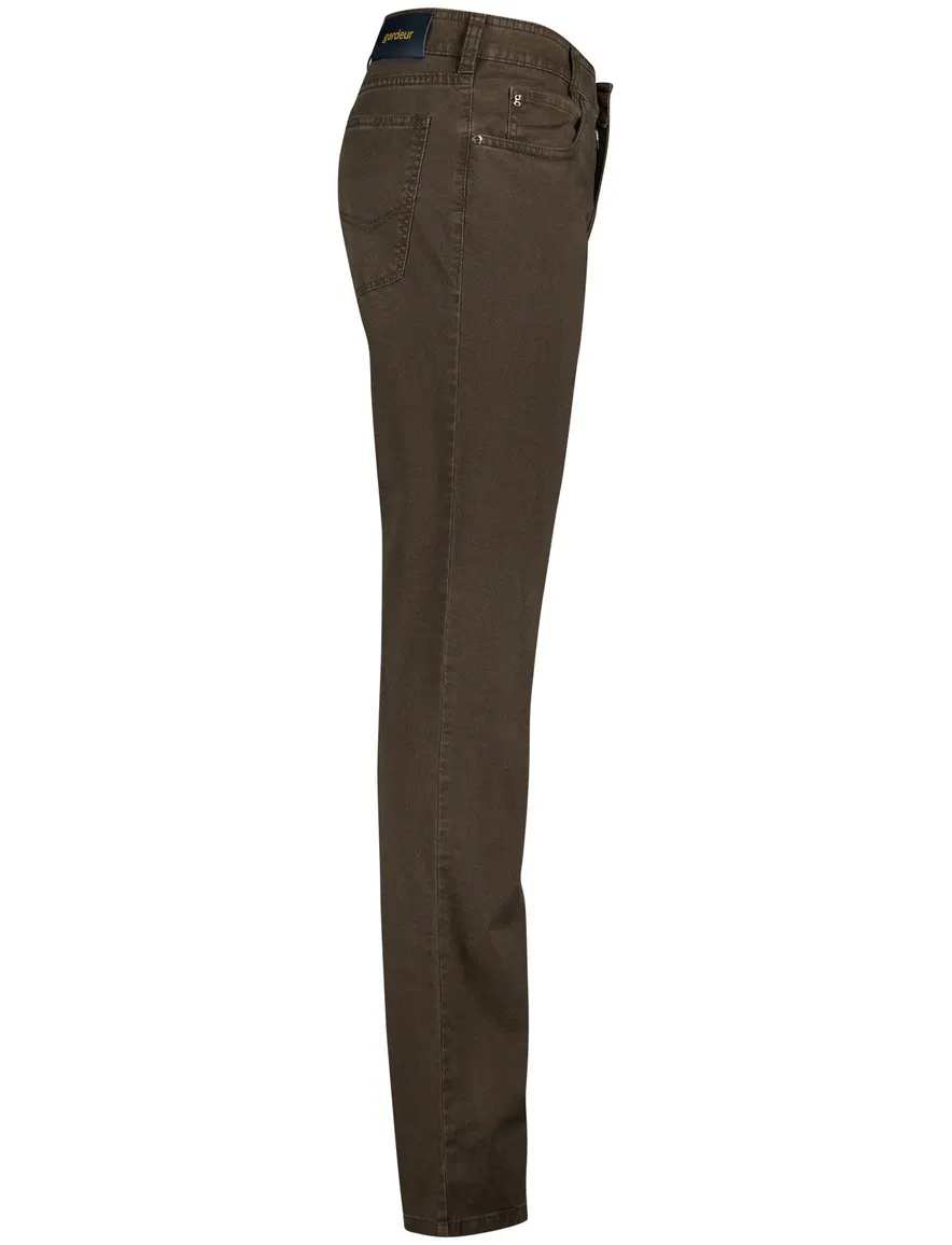 Gardeur modern fit bill-3 pantalon bruin geprint