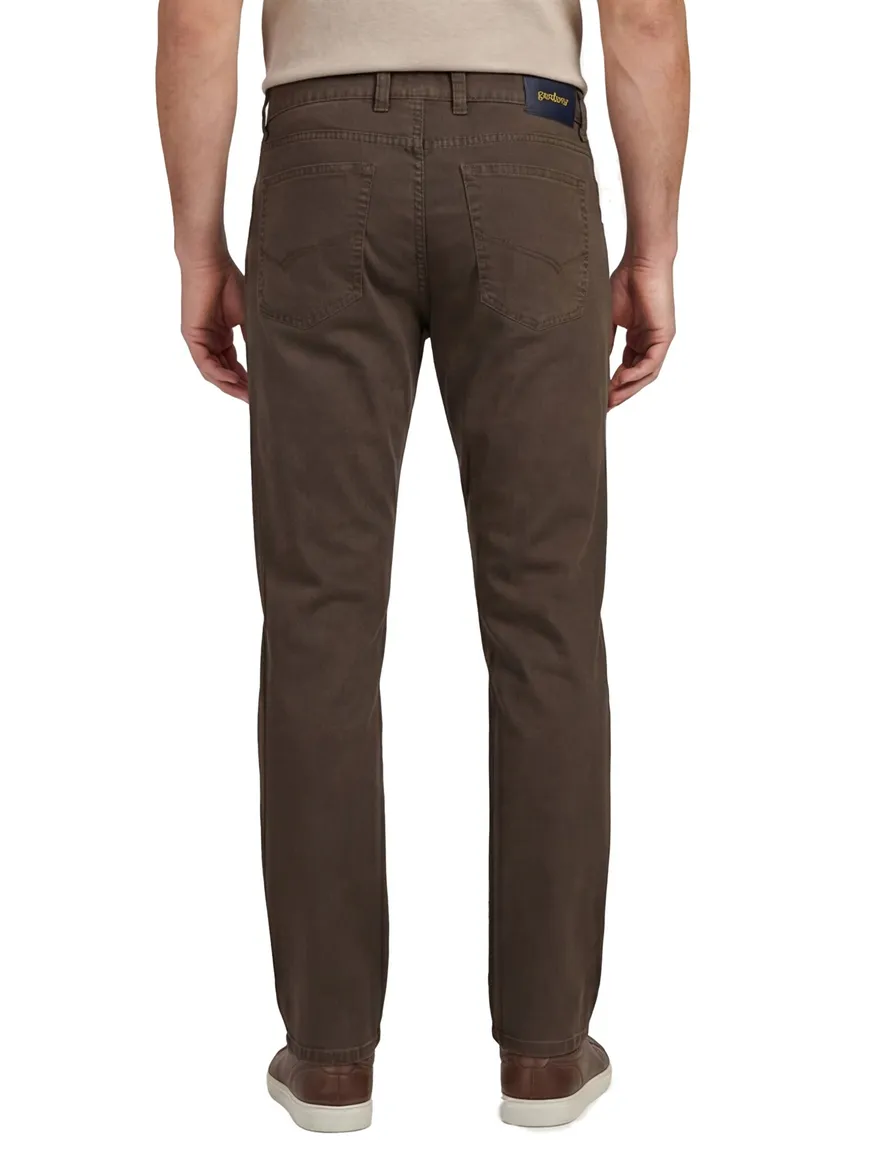 Gardeur normale fit bill pantalon bruin geprint katoen