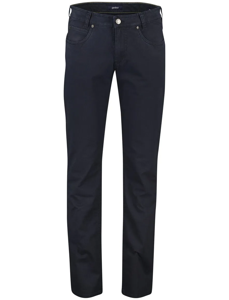 Gardeur normale fit Bill pantalon donkerblauw effen