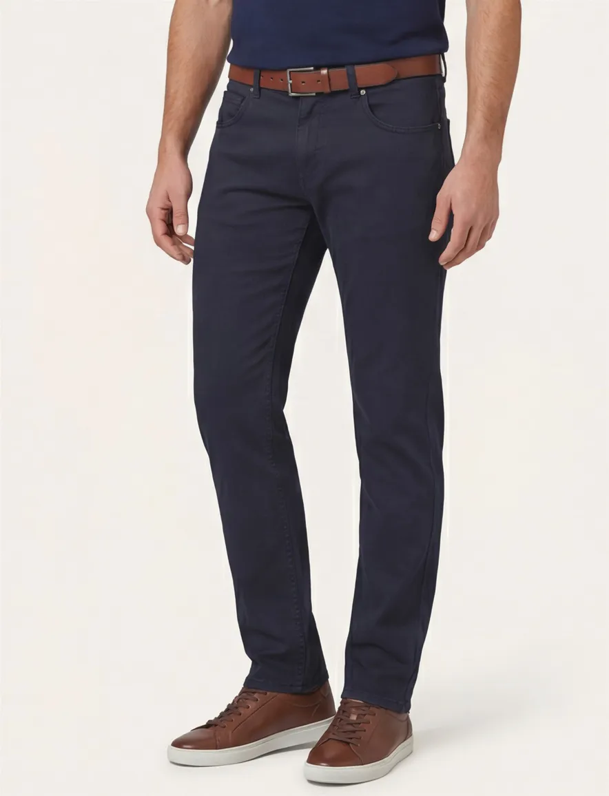 Gardeur normale fit Bill pantalon donkerblauw effen