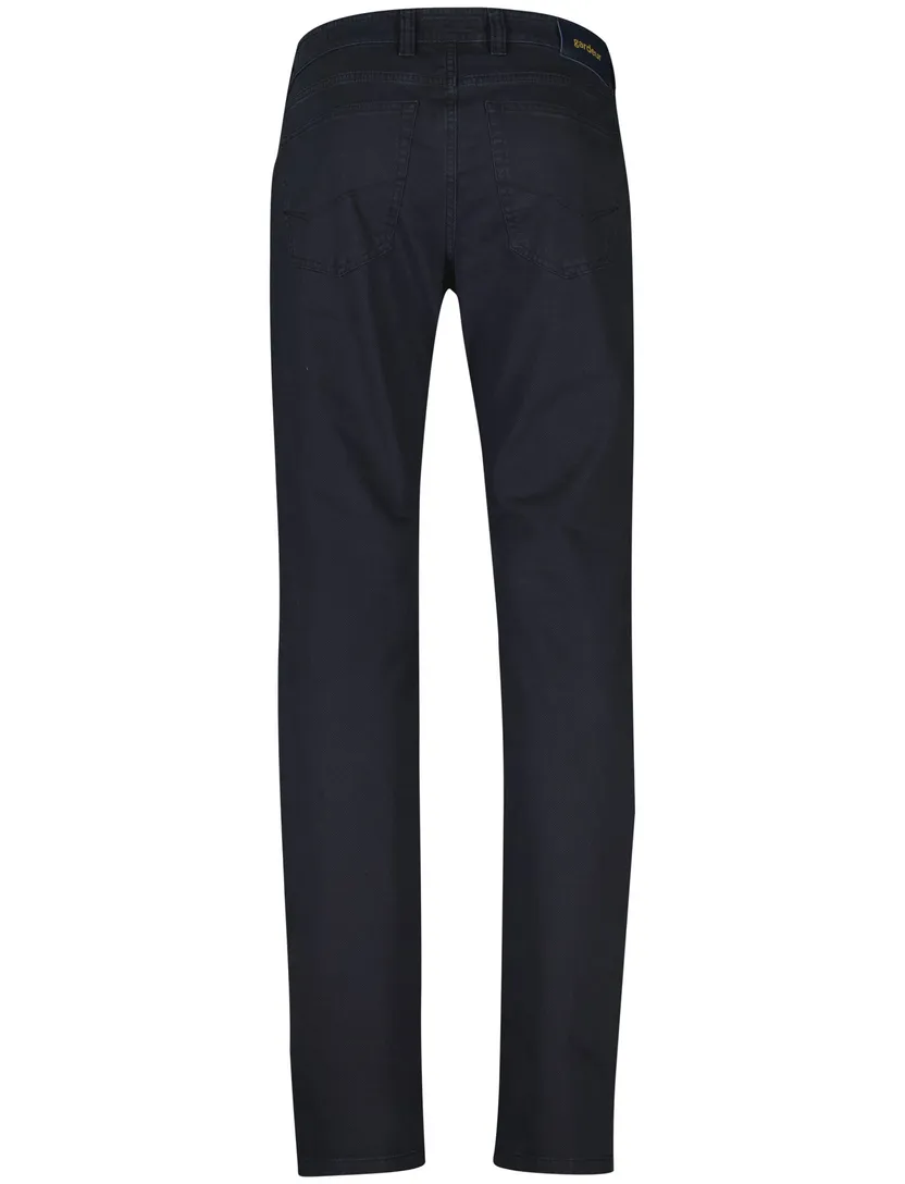 katoenen Gardeur normale fit Bill pantalon effen donkerblauw