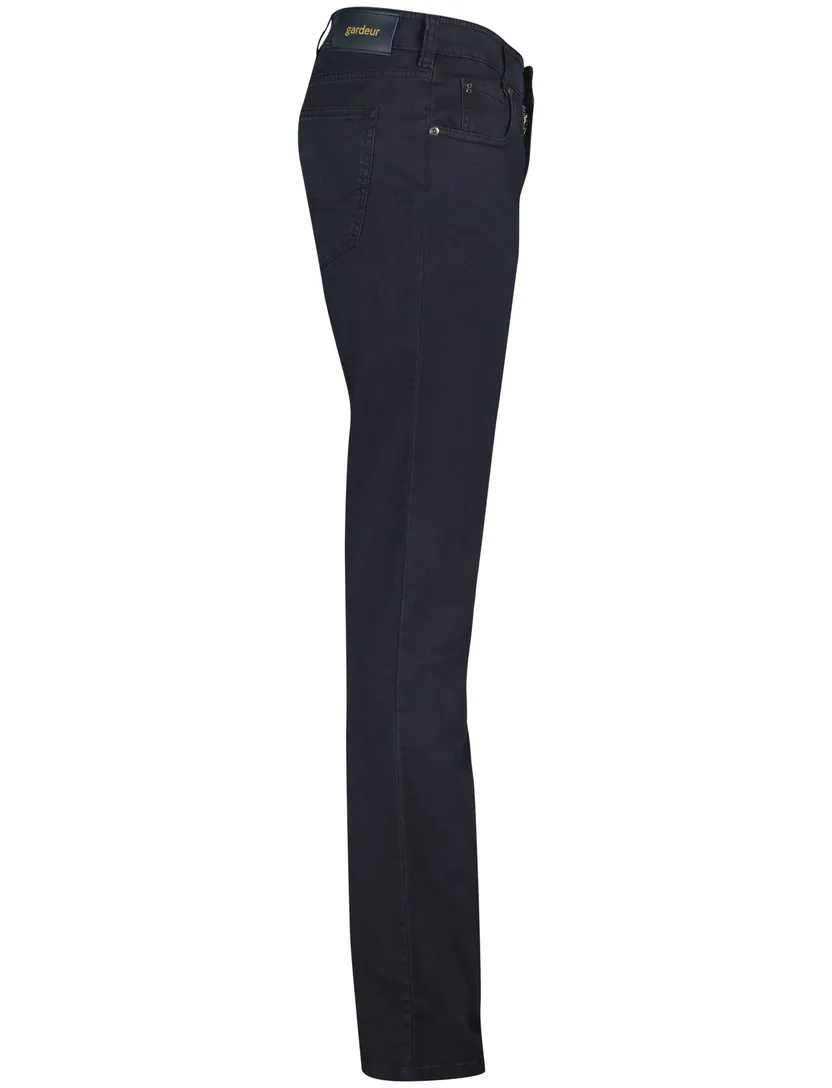 katoenen Gardeur normale fit Bill pantalon effen donkerblauw