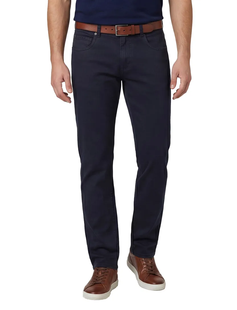 katoenen Gardeur normale fit Bill pantalon effen donkerblauw