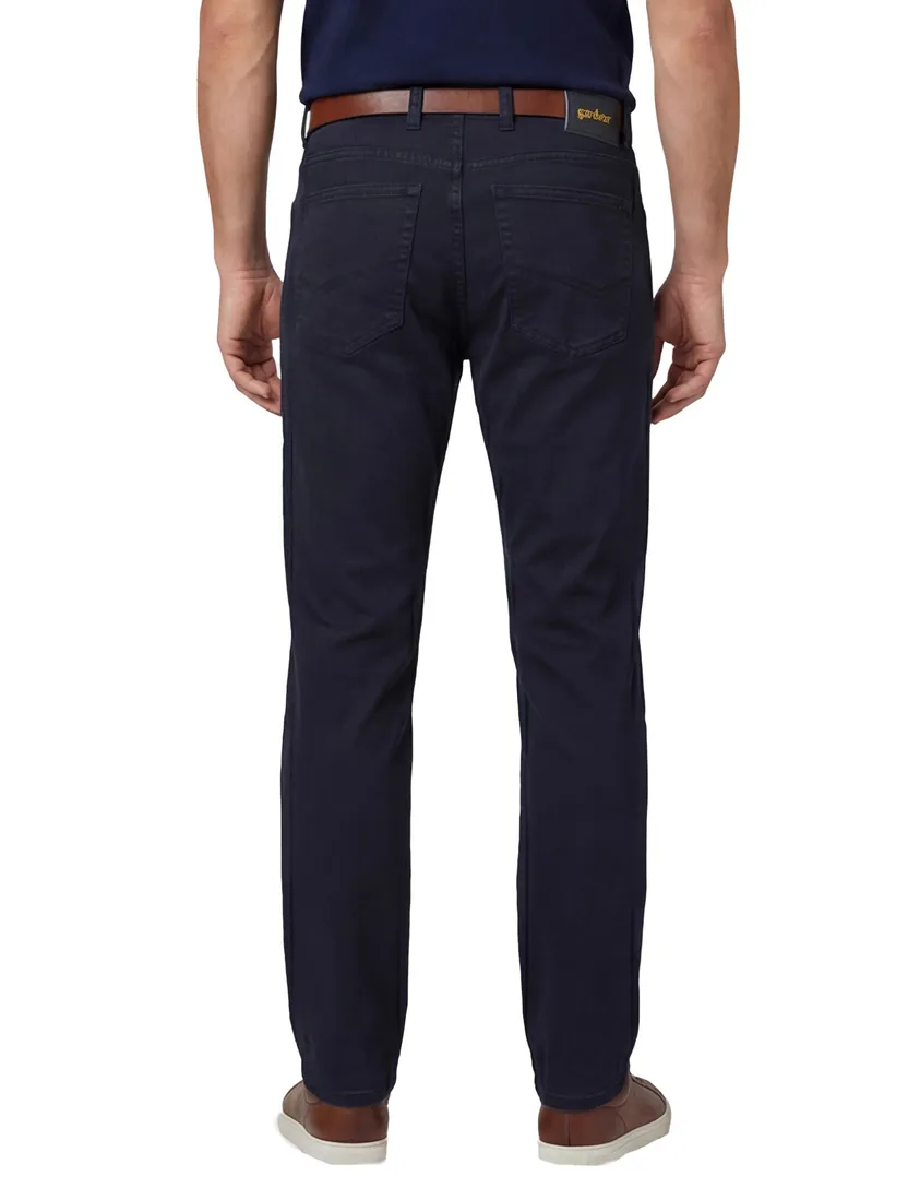 katoenen Gardeur normale fit Bill pantalon effen donkerblauw
