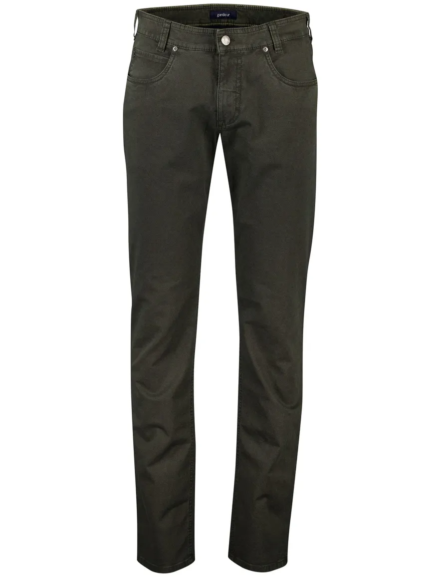 Gardeur Pantalon 5-p groen katoen