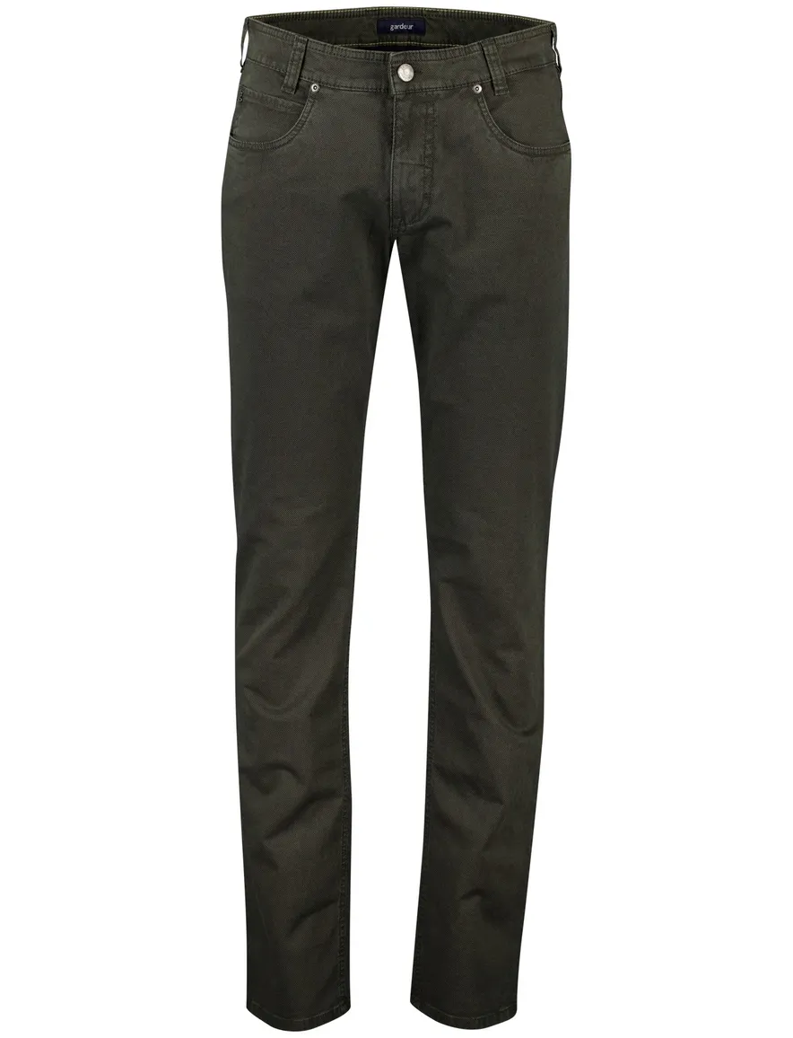 Gardeur Pantalon 5-p groen katoen