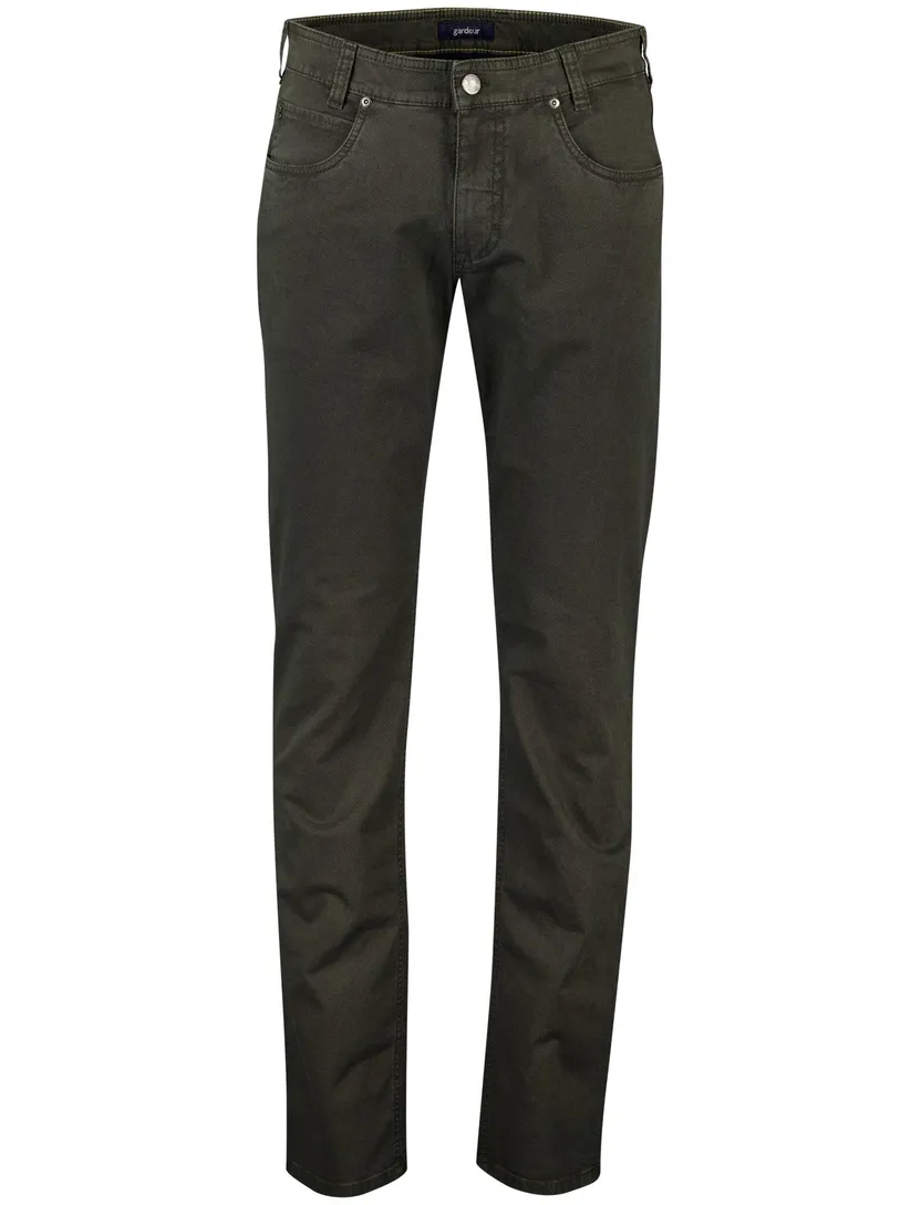 Gardeur Pantalon Bill 5-p groen katoen