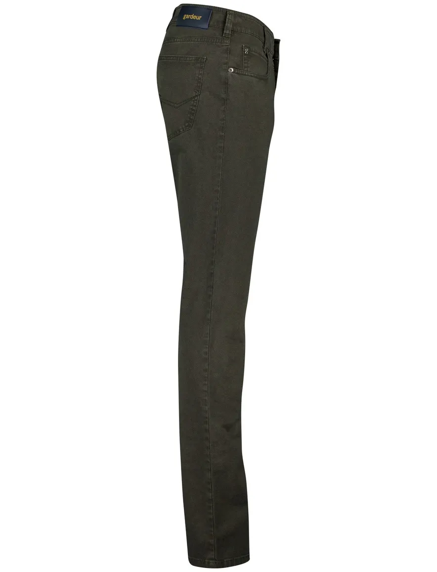 Gardeur Pantalon 5-p groen katoen