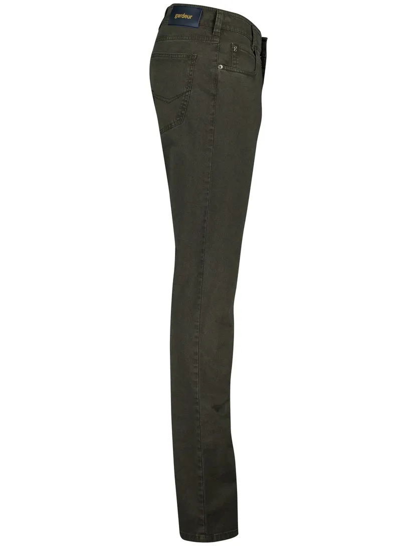 Gardeur Pantalon Bill 5-p groen katoen