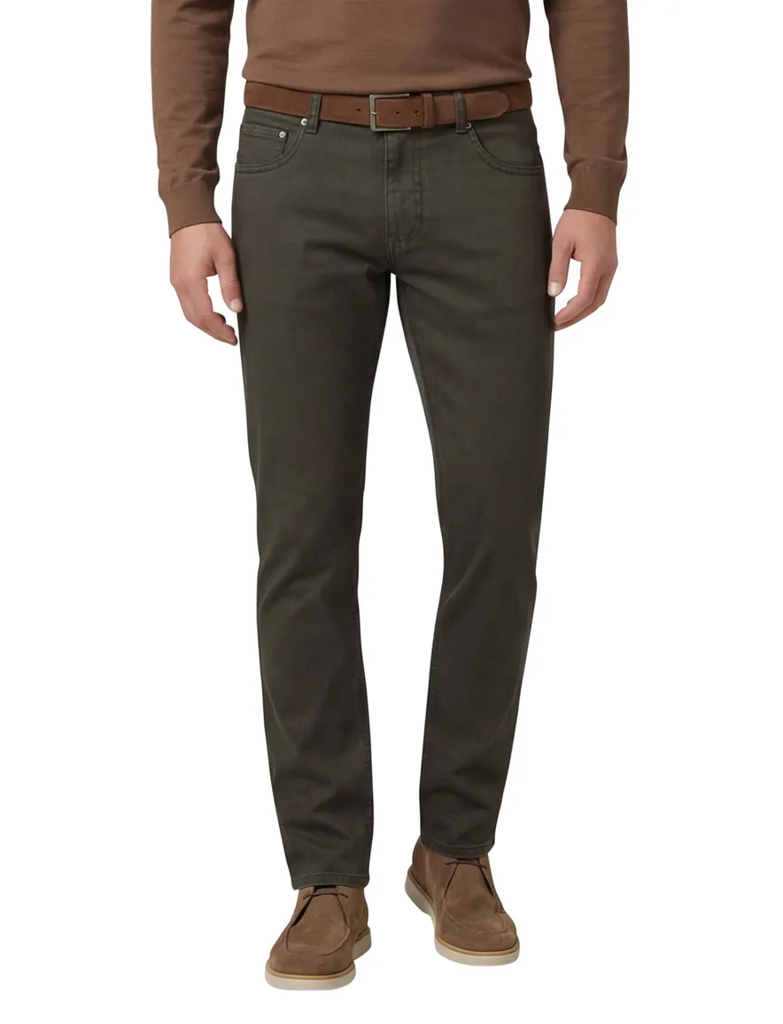 Gardeur Pantalon 5-p groen katoen