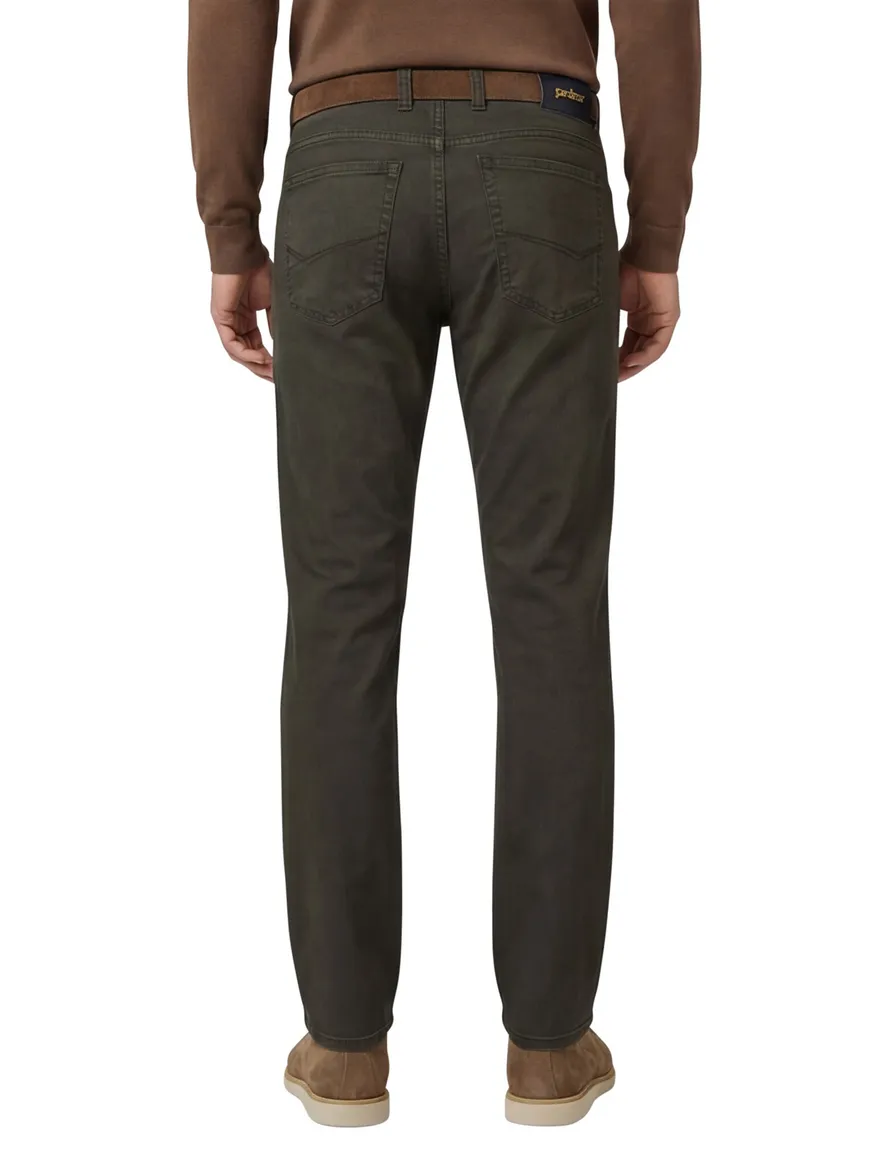 Gardeur Pantalon 5-p groen katoen