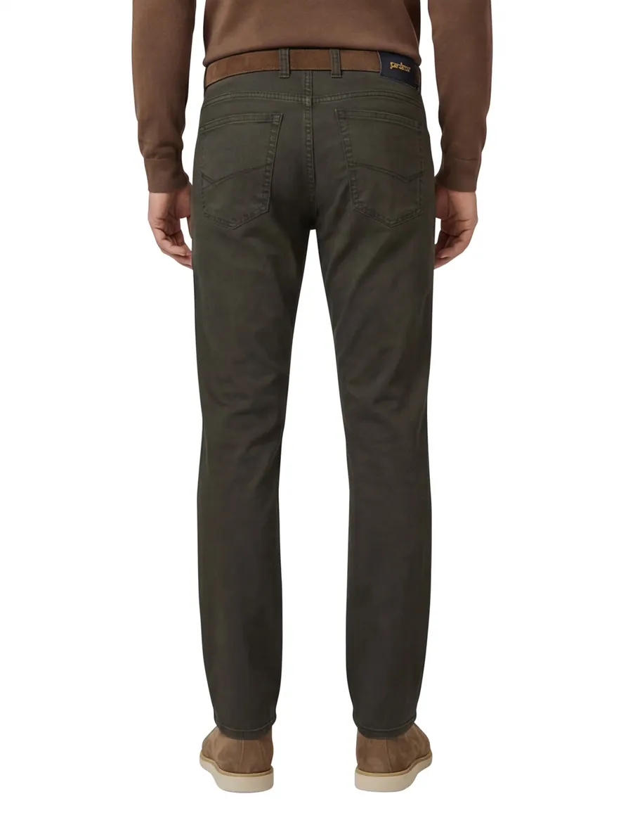 Gardeur Pantalon 5-p groen katoen
