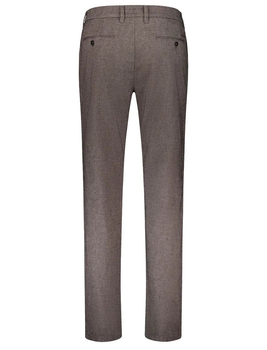 Gardeur pantalon bruin modern fit katoen gemeleerd