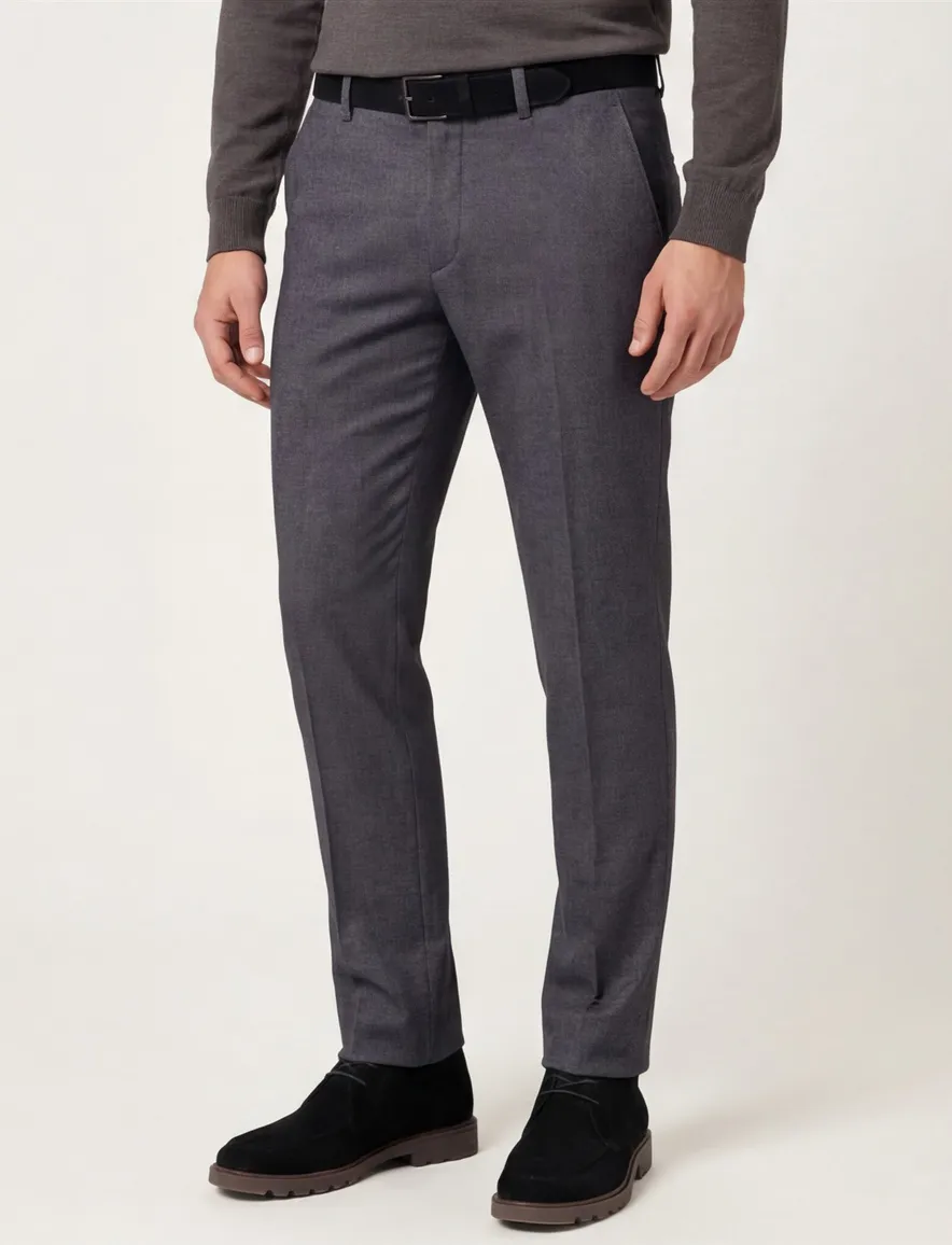 Gardeur katoenen broek grijs effen normale fit