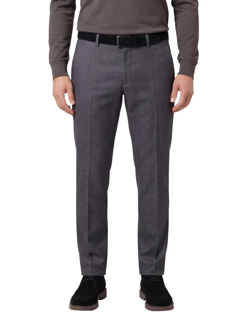 katoenen broek Gardeur grijs effen normale fit