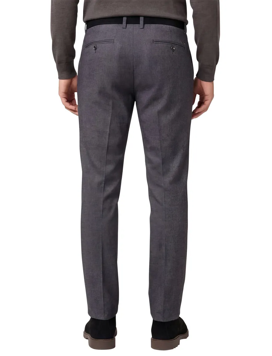 Gardeur katoenen broek grijs effen normale fit